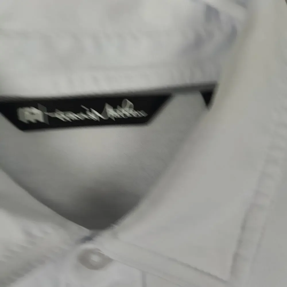 Travis Mathew Polo Shirt Mens Large White Lightweight Stretch Golf barefoot Open